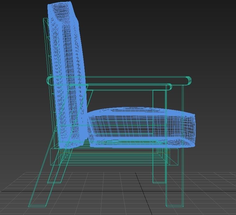 Arm chair Low-poly 3D model_16