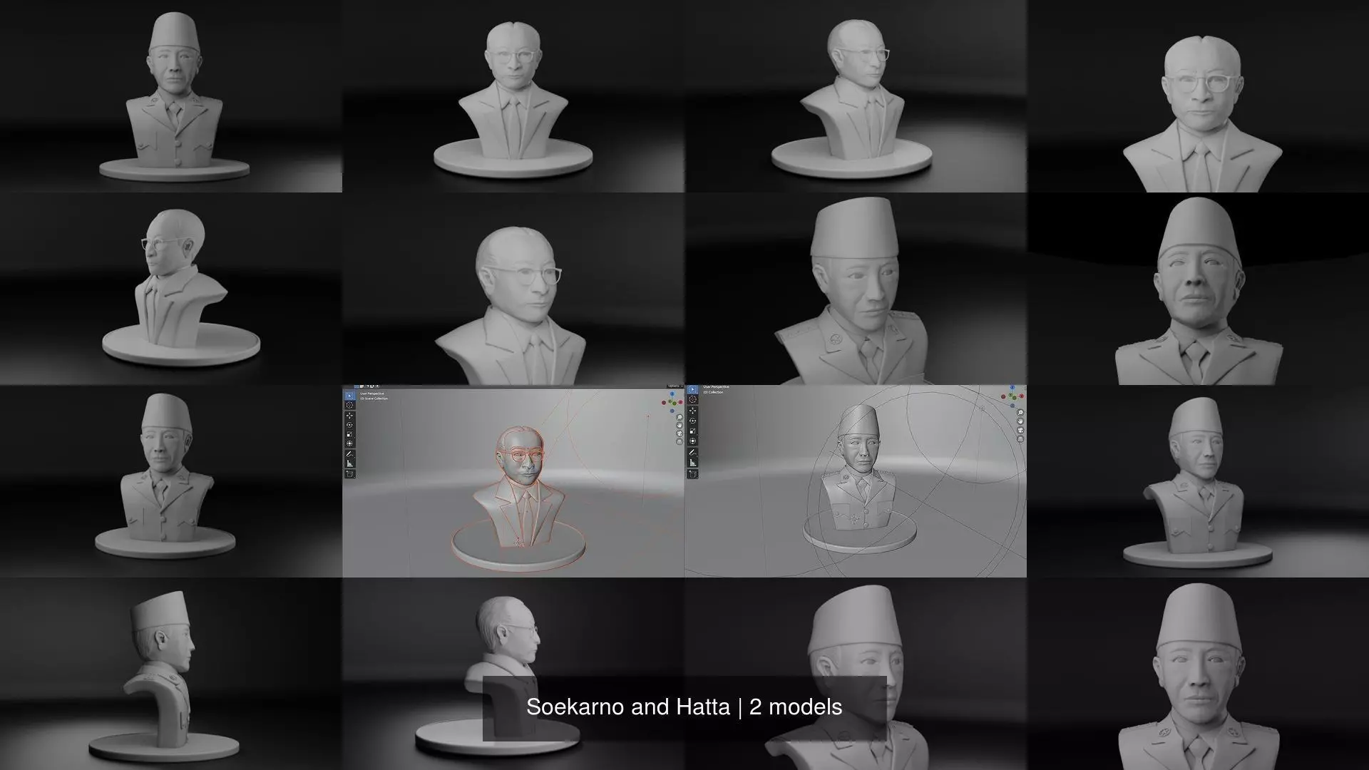 Soekarno and Hatta 3D Model Collection_0