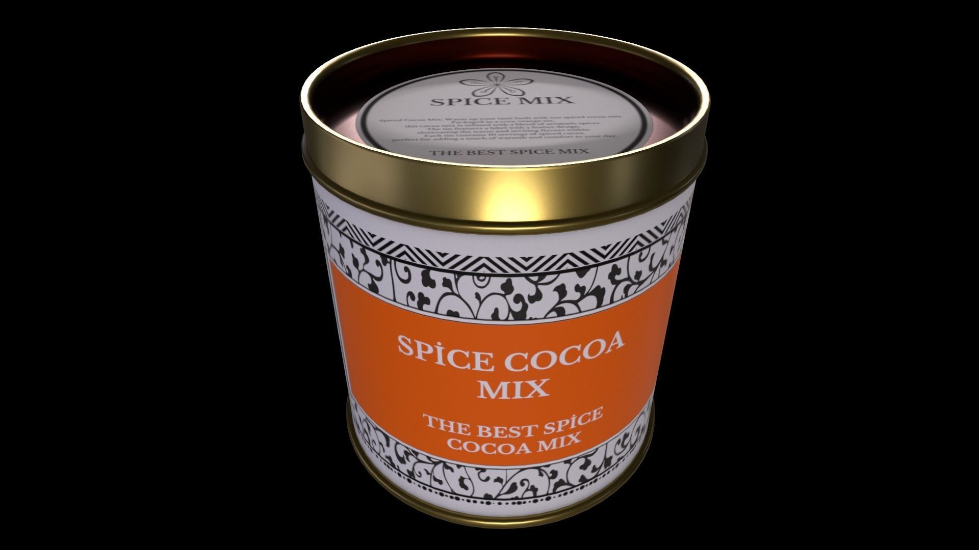 Cocoa and hot chocolate drinks-Spiced Cocoa Mix-GAME READY PBR Low-poly 3D model_4