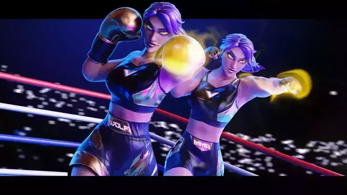 Low Poly Boxer - MMA Fighter - Kamaria Low-poly 3D model