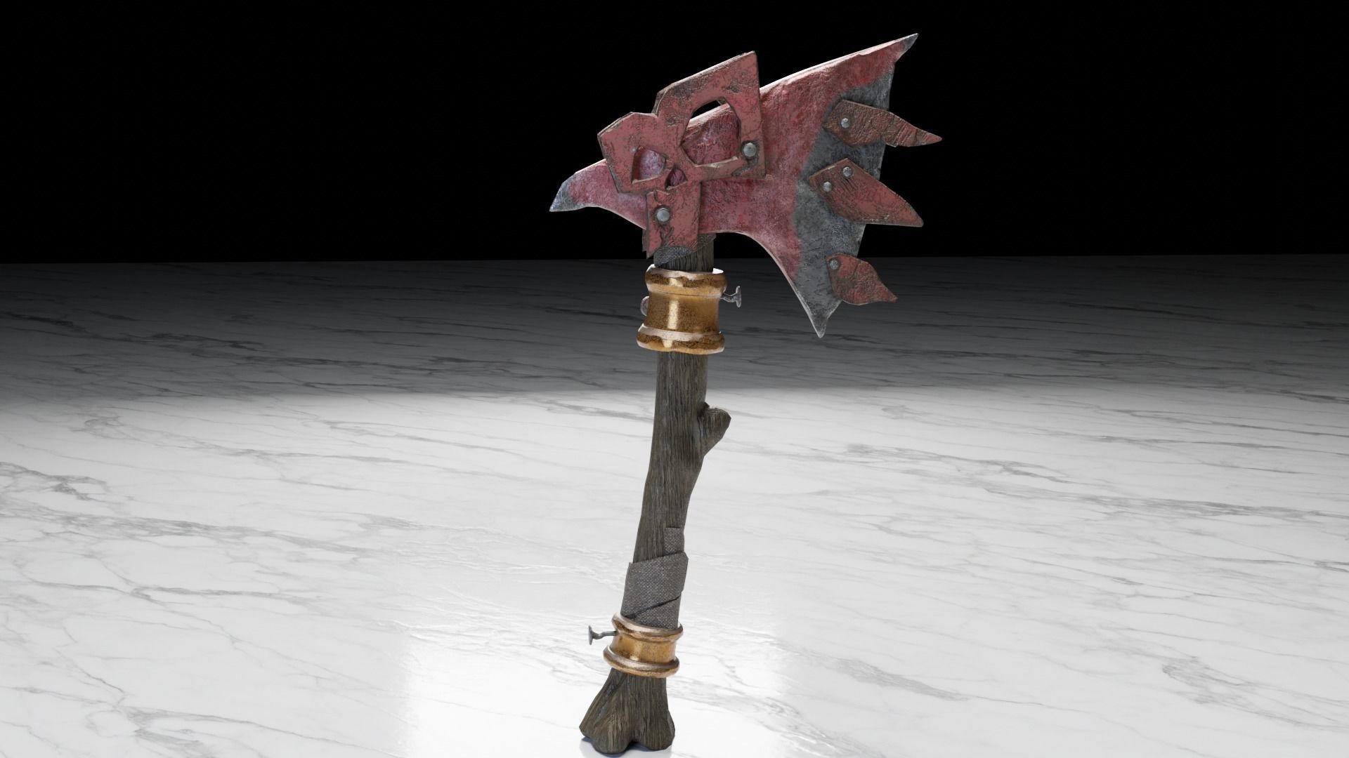 Battle ax Low-poly 3D model_8