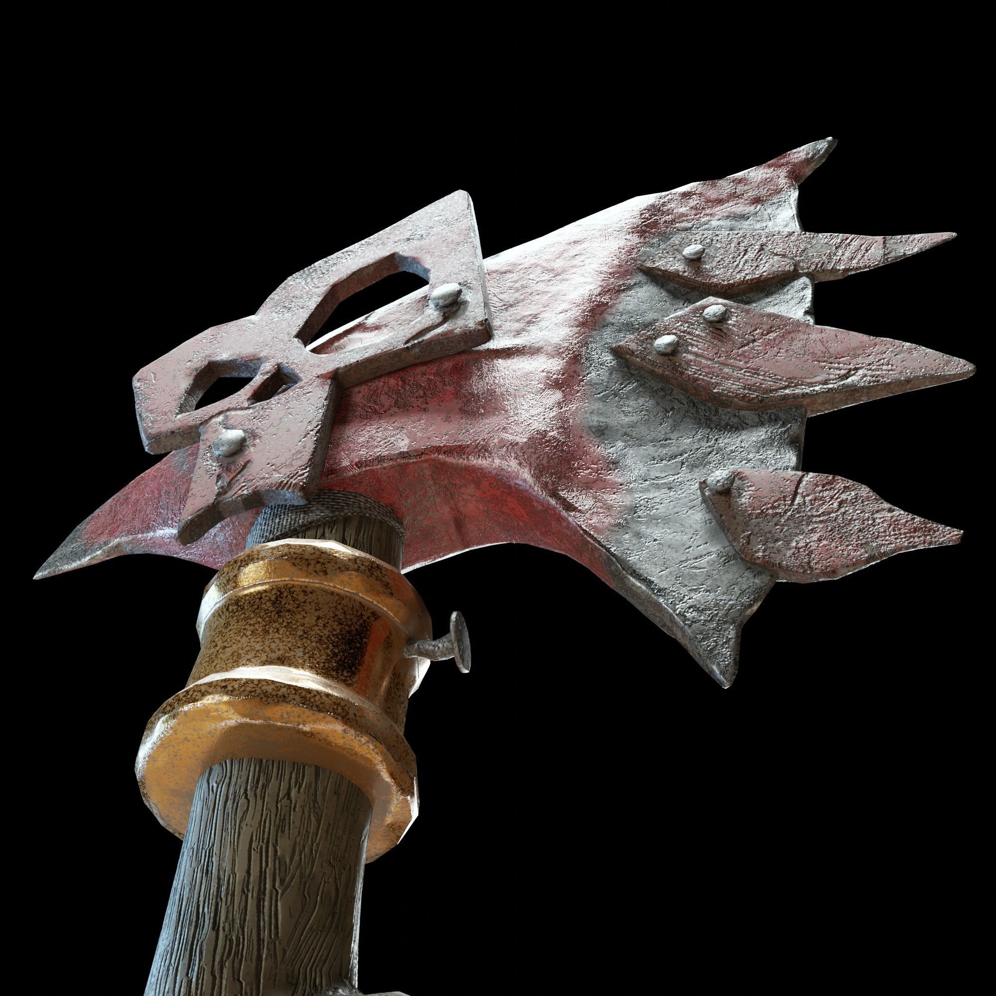 Battle ax Low-poly 3D model_2