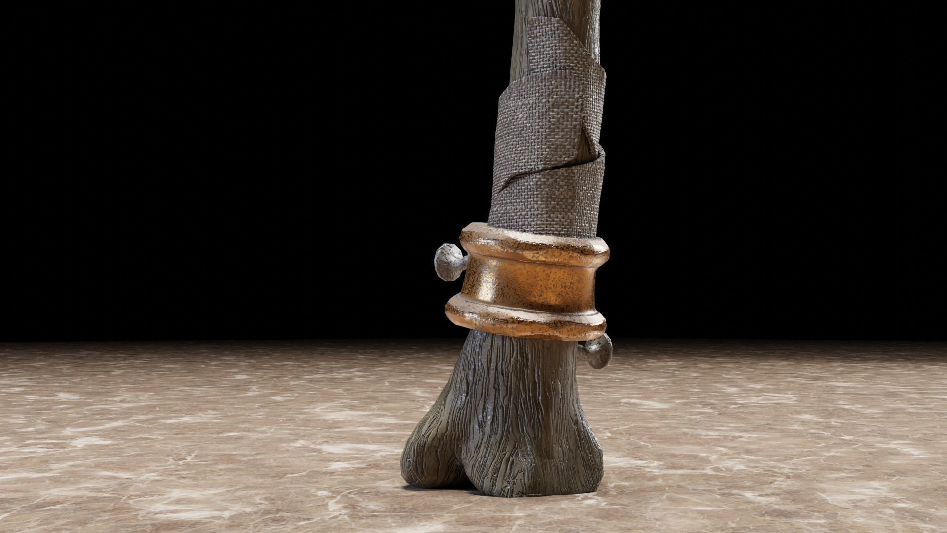 Battle ax Low-poly 3D model_6