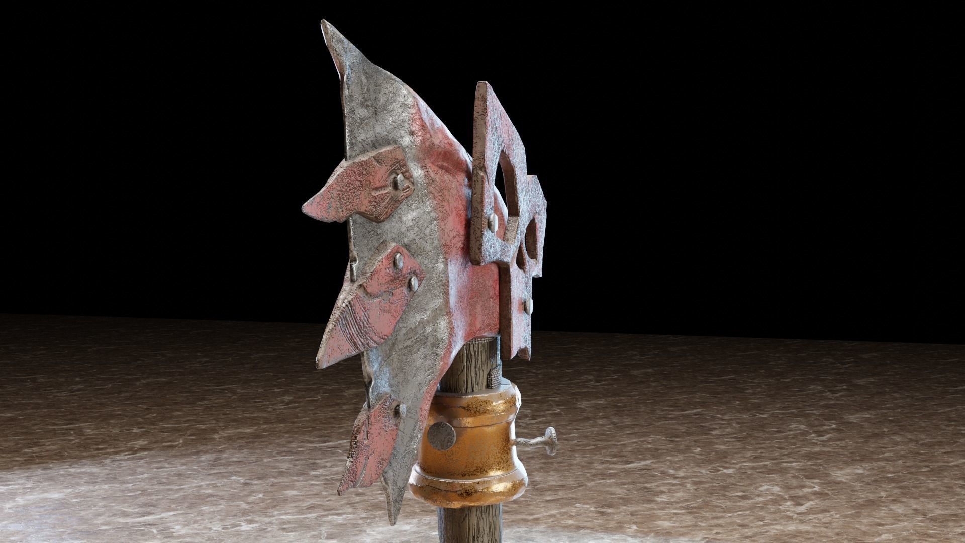 Battle ax Low-poly 3D model_13