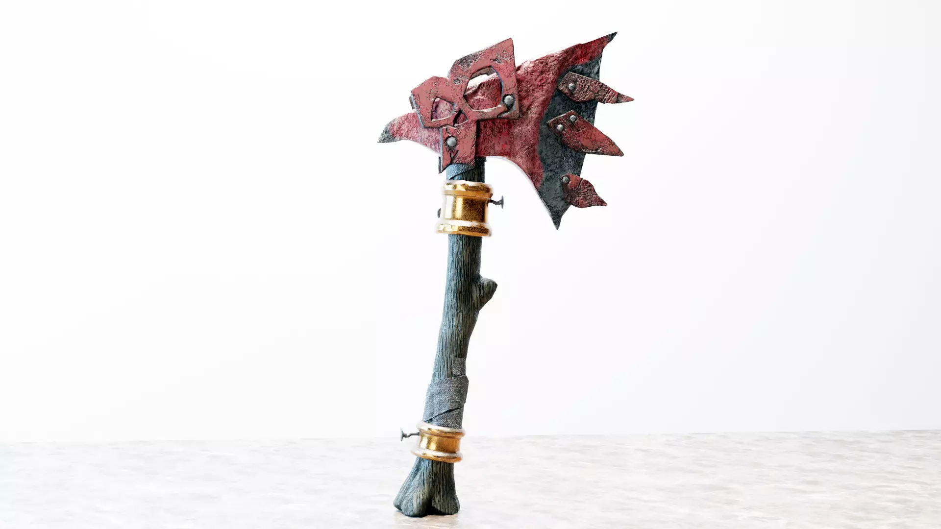 Battle ax Low-poly 3D model_0