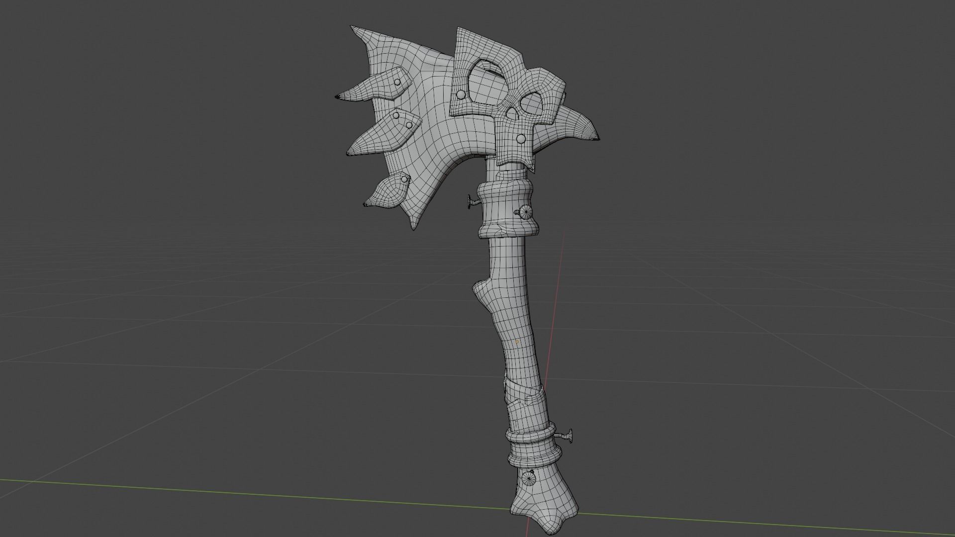 Battle ax Low-poly 3D model_16