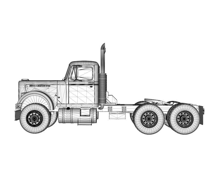 1970 White Western Star Truck  3D model_13