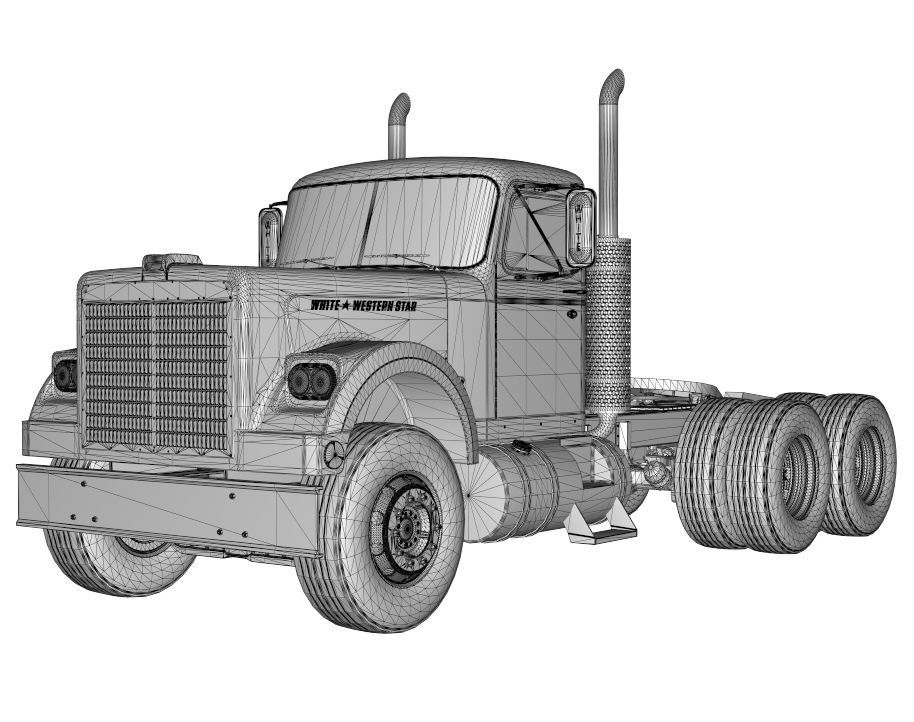 1970 White Western Star Truck  3D model_14
