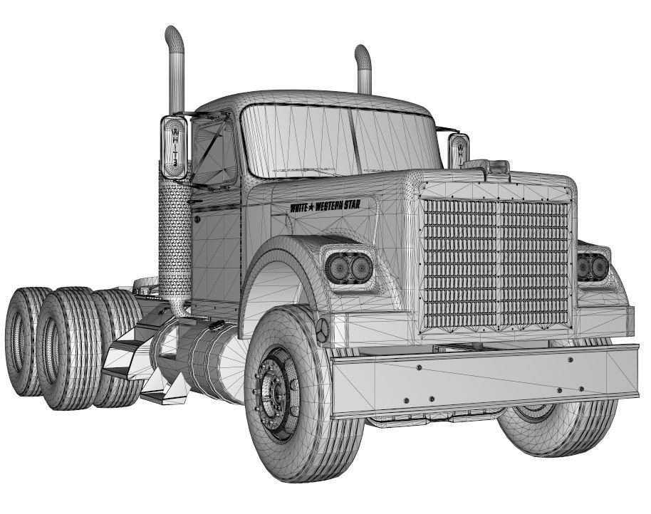 1970 White Western Star Truck  3D model_8