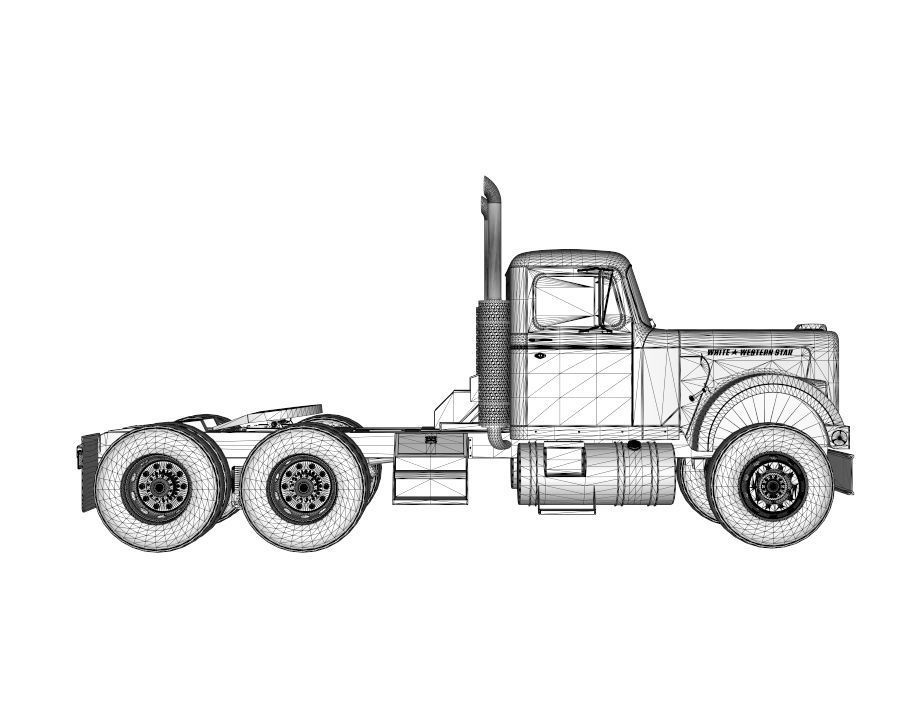 1970 White Western Star Truck  3D model_12