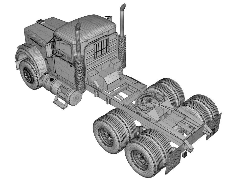 1970 White Western Star Truck  3D model_9