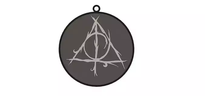 Harry Potter Deathly Hallows Medallion Keychain