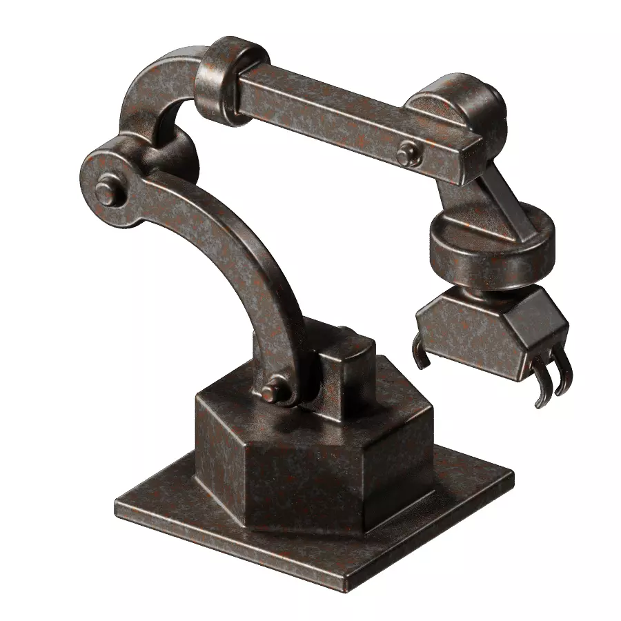 Rusty Robot Arm 3D model_0
