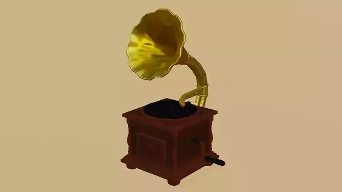 Phonograph Low-poly 3D model