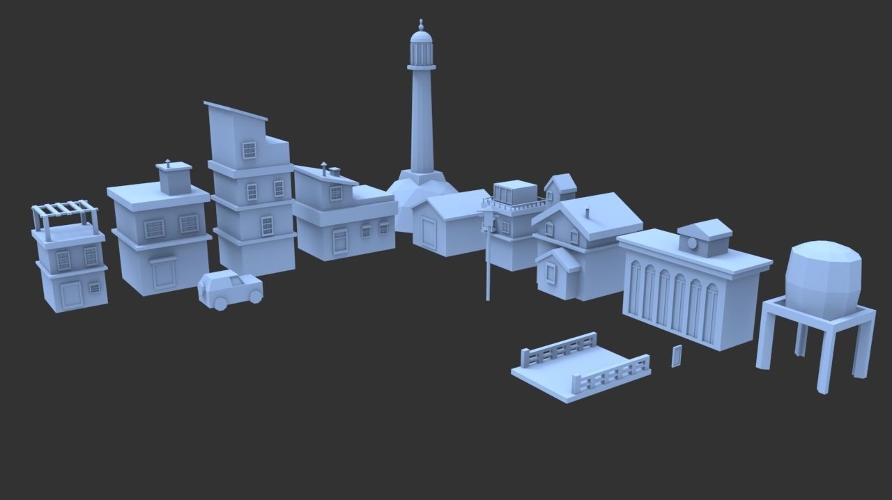 small town 3D print model_1