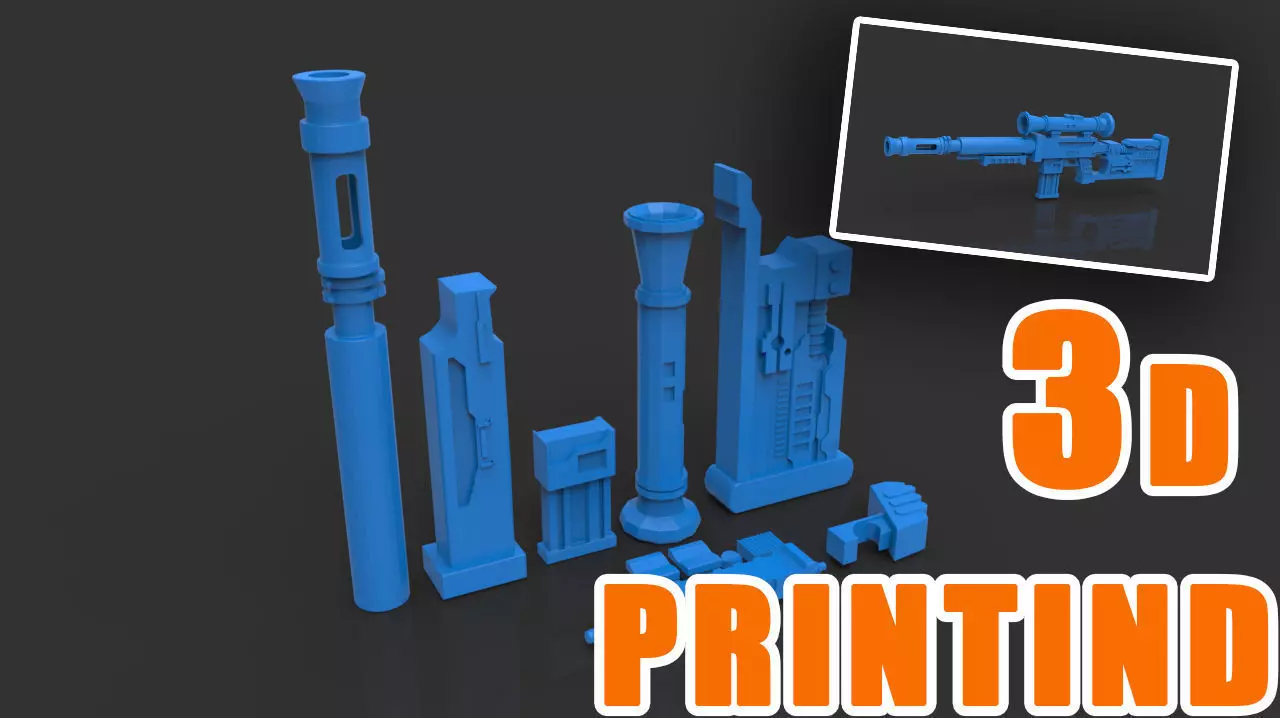 sci-fi-sniper gun 3D print model