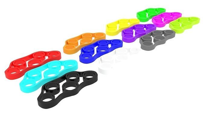 Rubber Finger Grippers Set 3D model