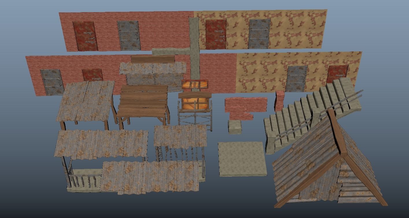 Modular Asset  Low-poly 3D model_1