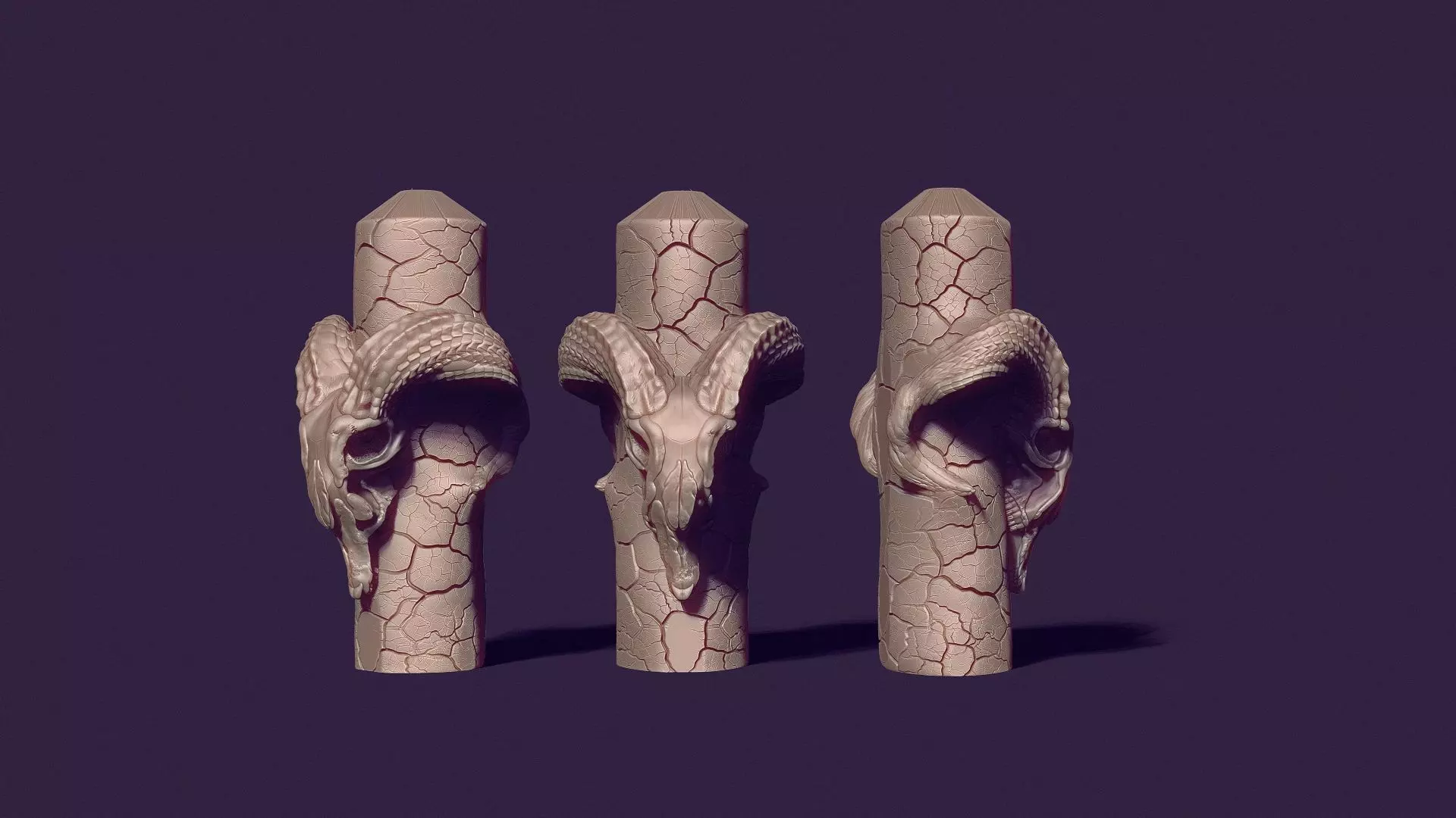 goat skull candle mold 3D print model