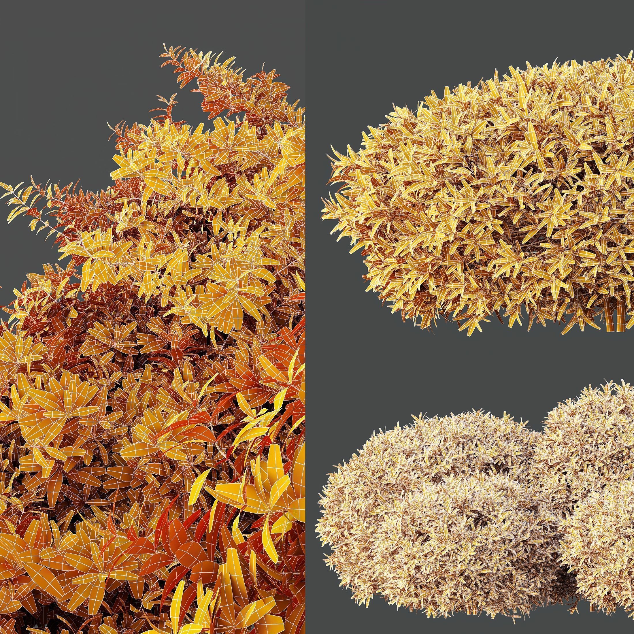 spring bush 3D model_6