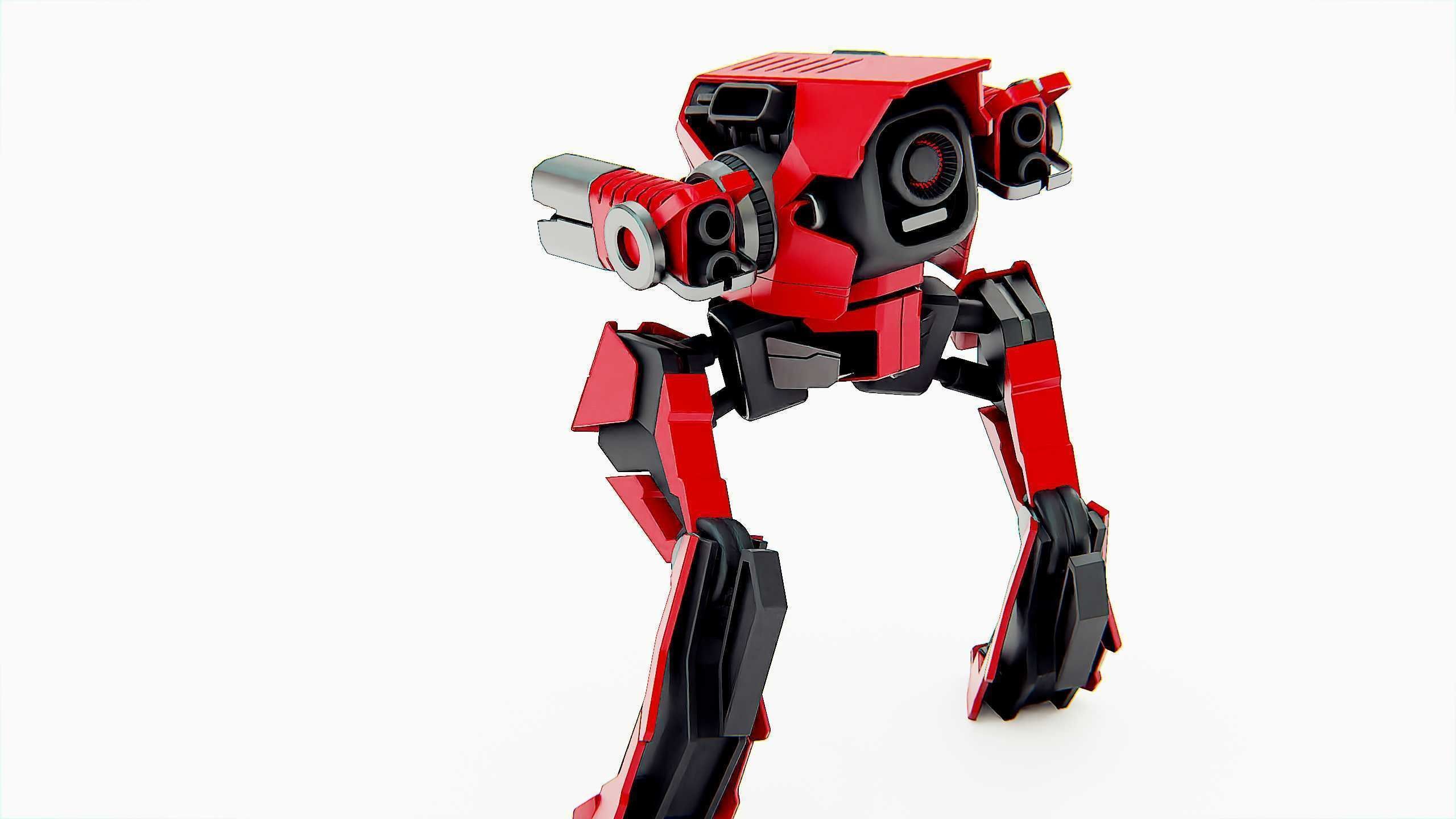 RAPTOR DROID D-150 Rigged for Unreal Engine - Unity - MIXAMO 3D model_14