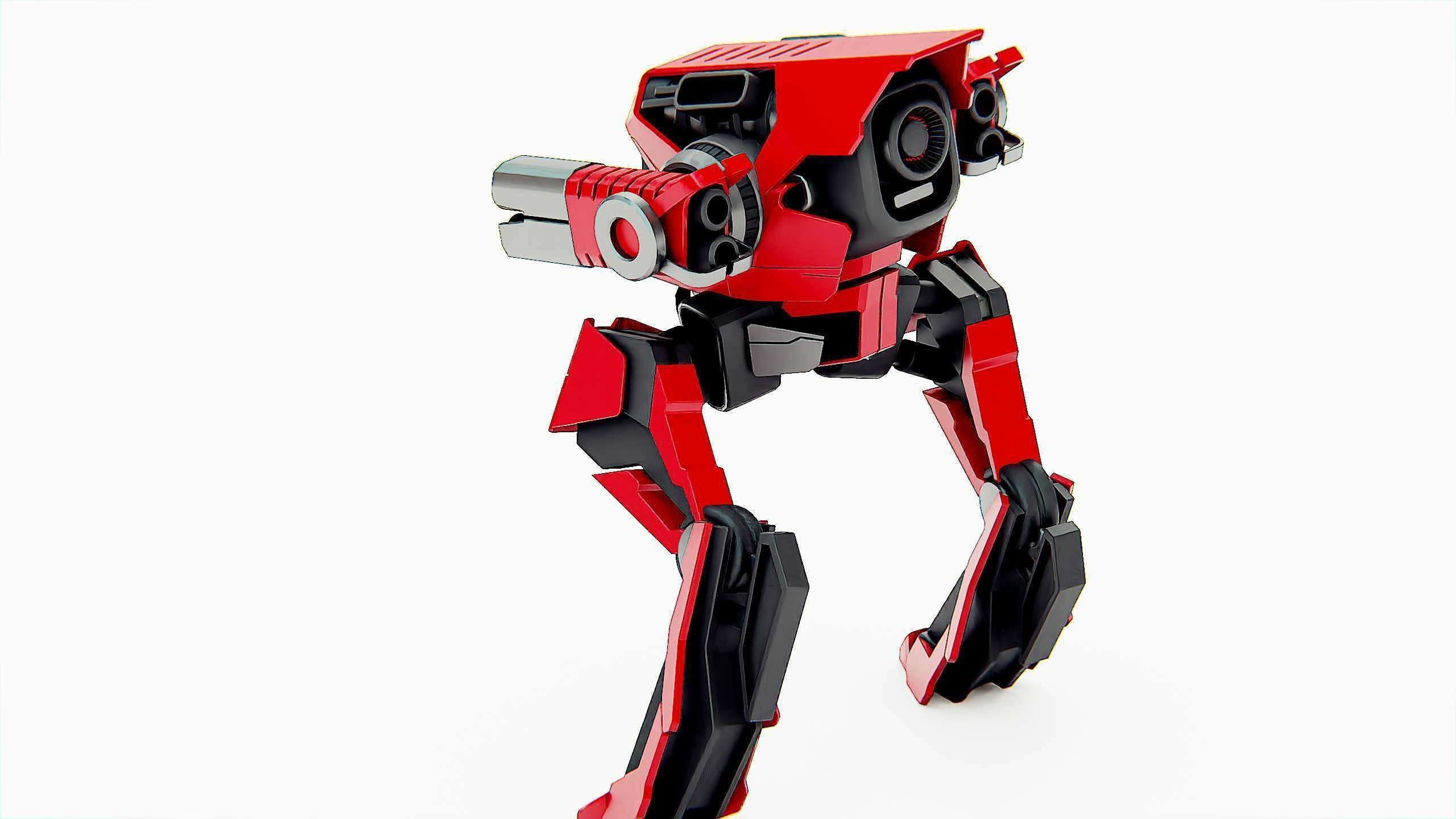 RAPTOR DROID D-150 Rigged for Unreal Engine - Unity - MIXAMO 3D model_15