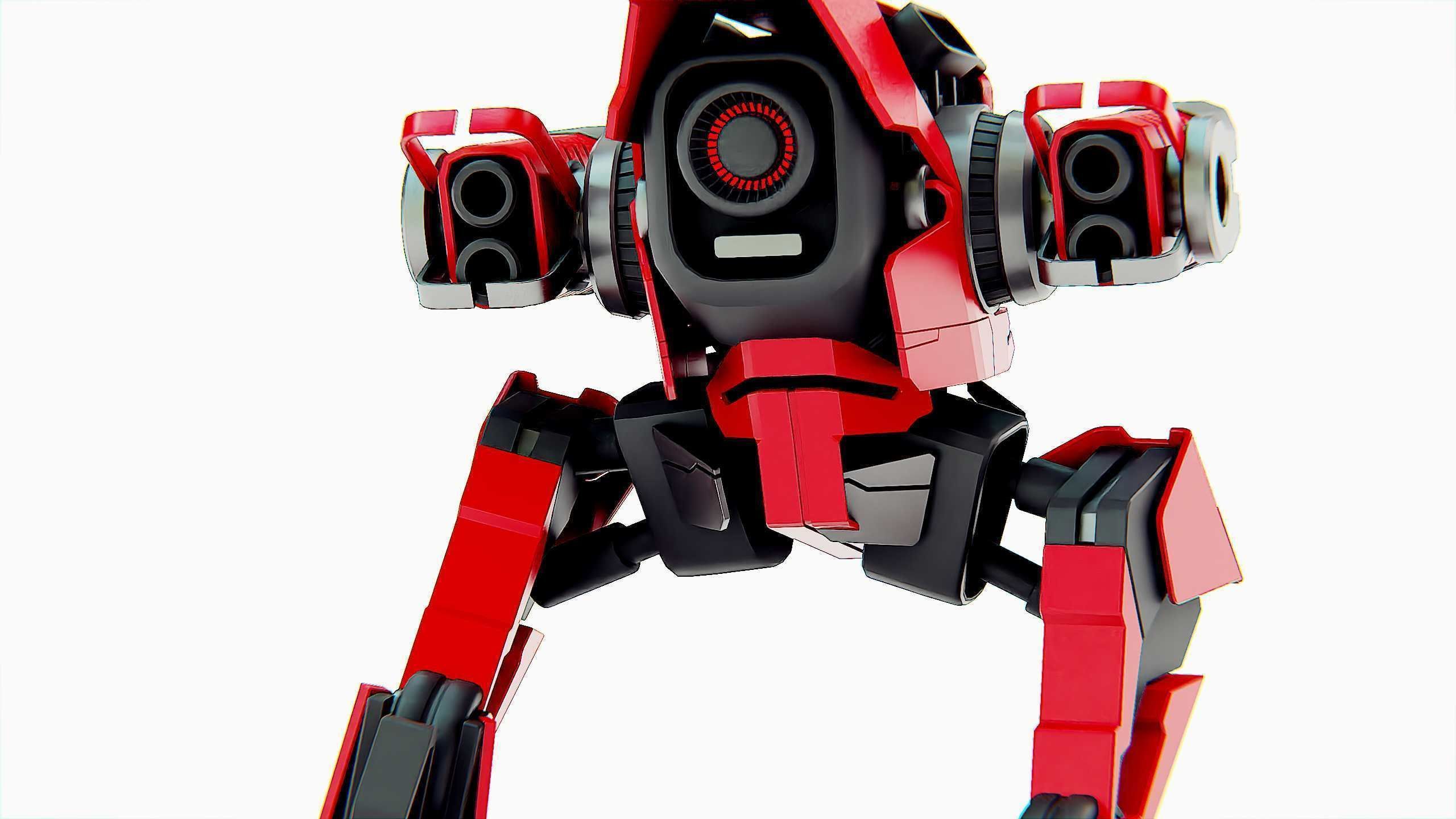 RAPTOR DROID D-150 Rigged for Unreal Engine - Unity - MIXAMO 3D model_29