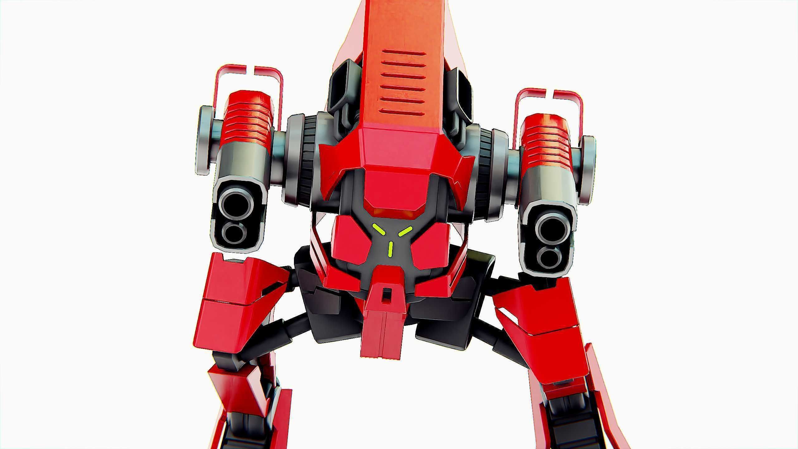 RAPTOR DROID D-150 Rigged for Unreal Engine - Unity - MIXAMO 3D model_23