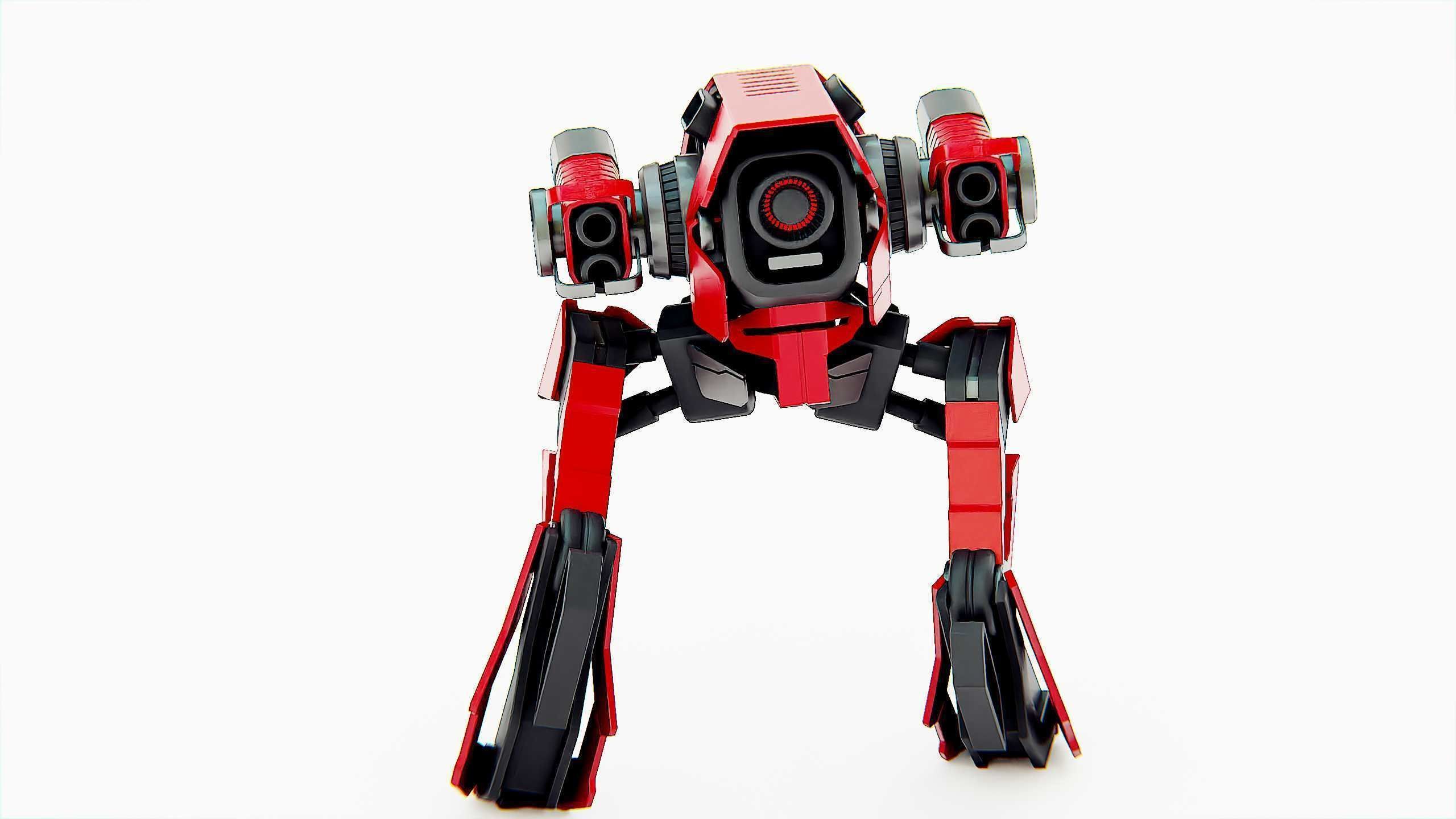 RAPTOR DROID D-150 Rigged for Unreal Engine - Unity - MIXAMO 3D model_12