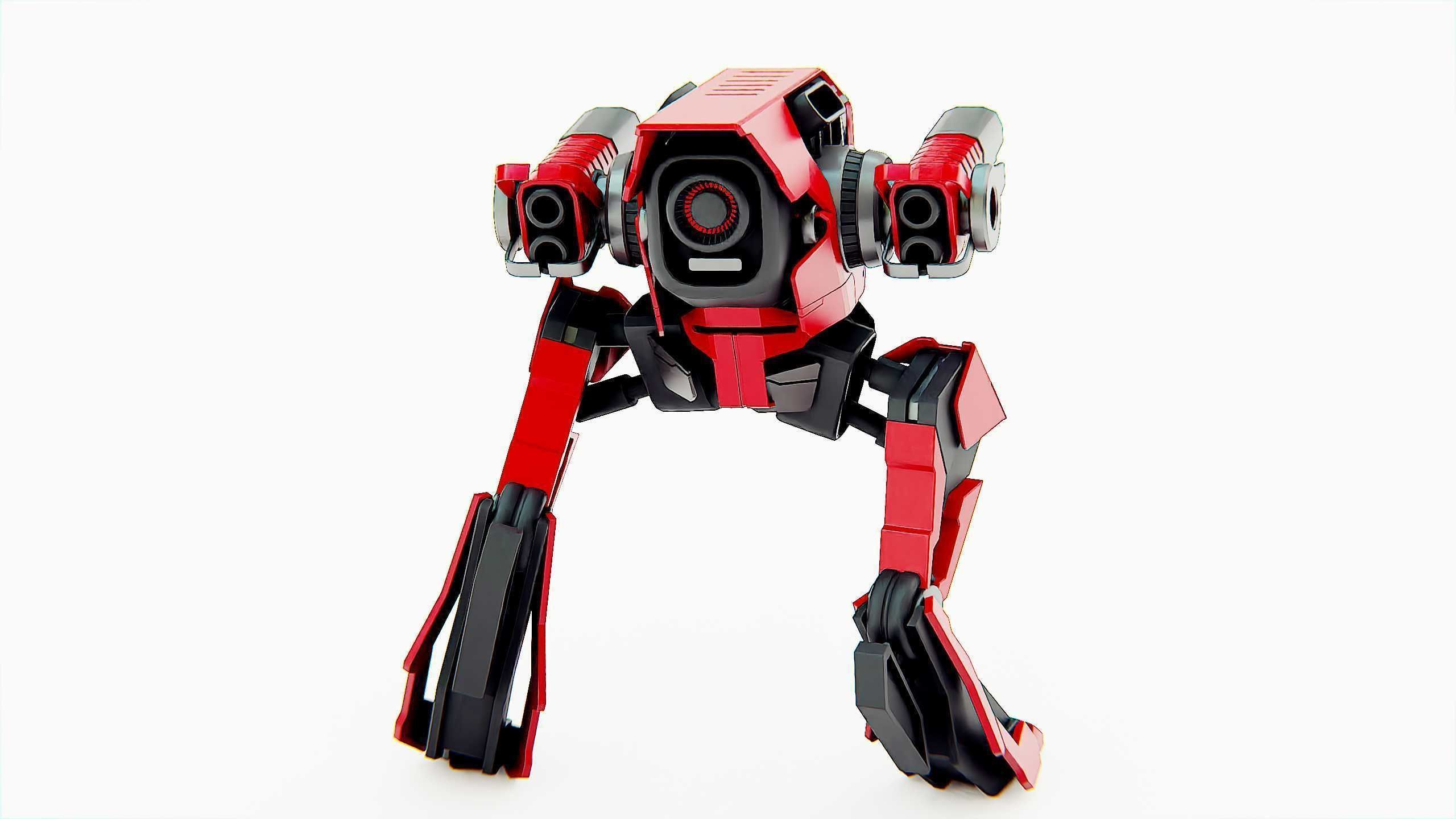 RAPTOR DROID D-150 Rigged for Unreal Engine - Unity - MIXAMO 3D model_11