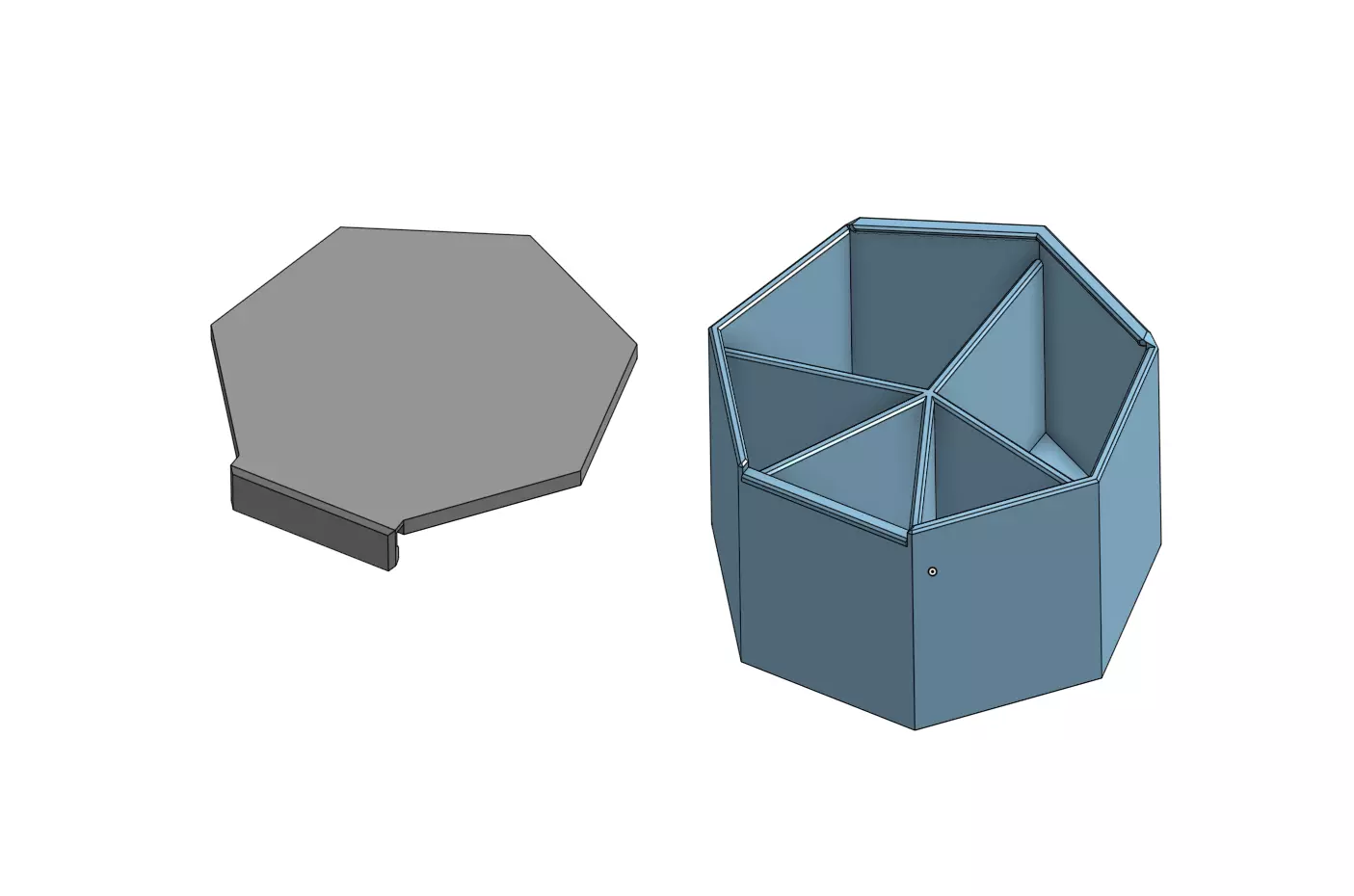 Hexagon Pill Case and Box Pill Case 3D print model