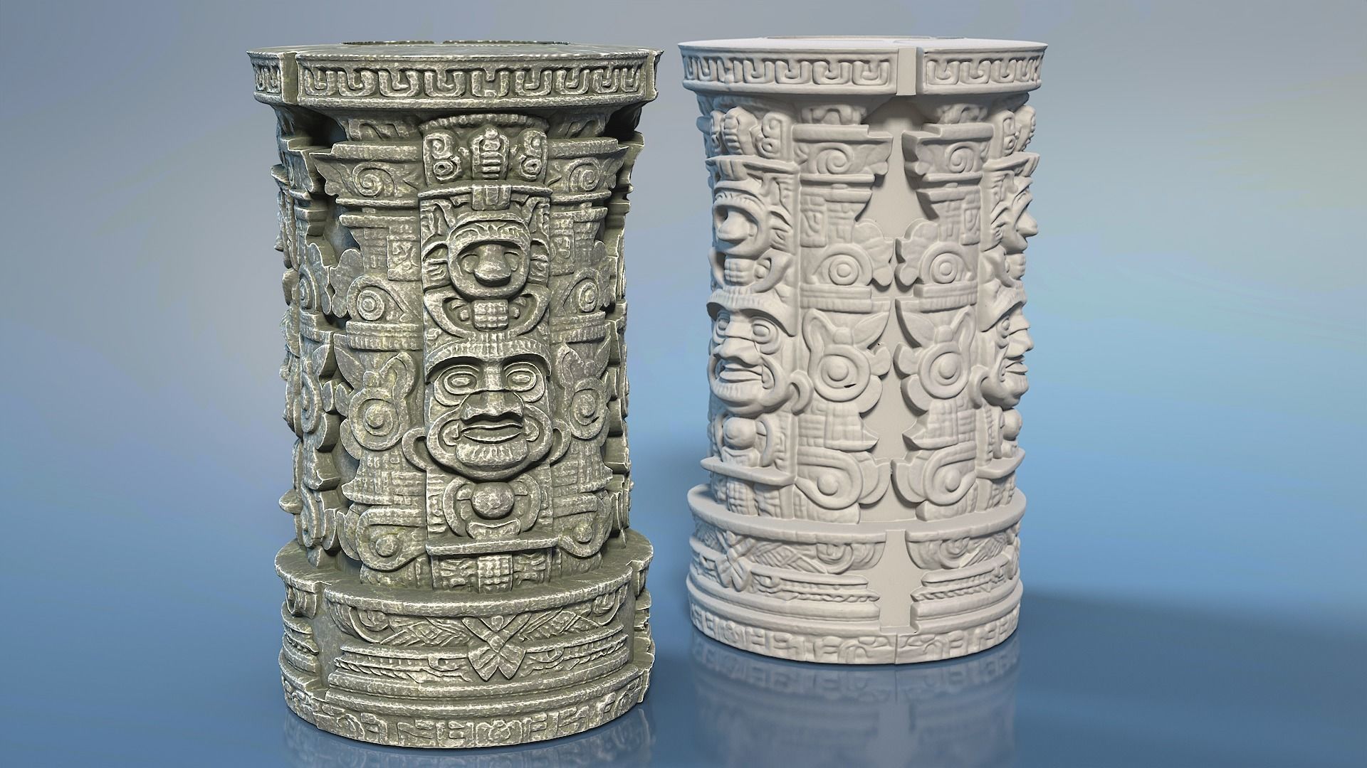 High poly Mayan Pillar Temple Modular - 240405 3D model_27
