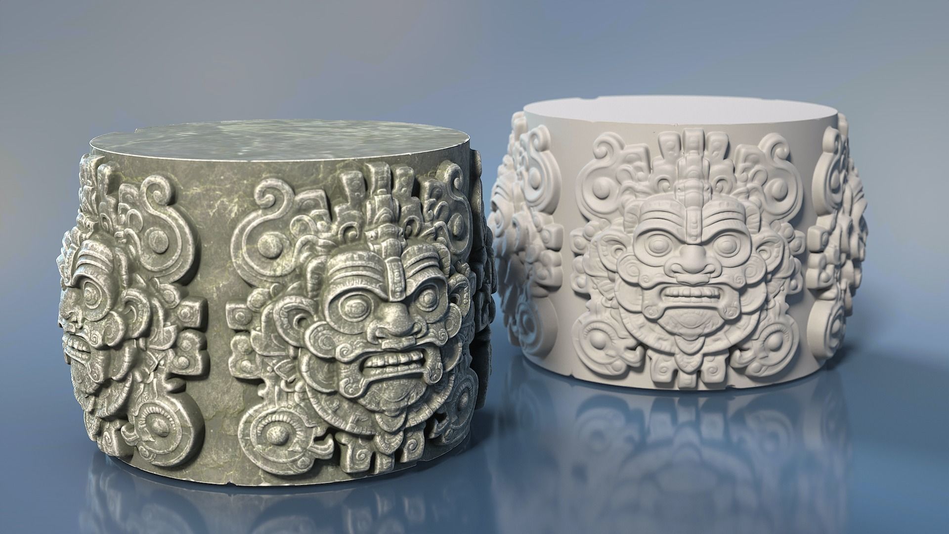 High poly Mayan Pillar Temple Modular - 240405 3D model_10