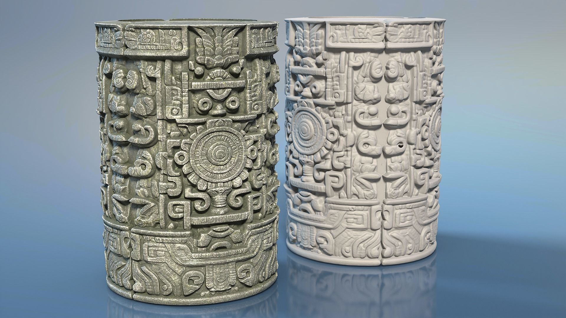 High poly Mayan Pillar Temple Modular - 240405 3D model_24