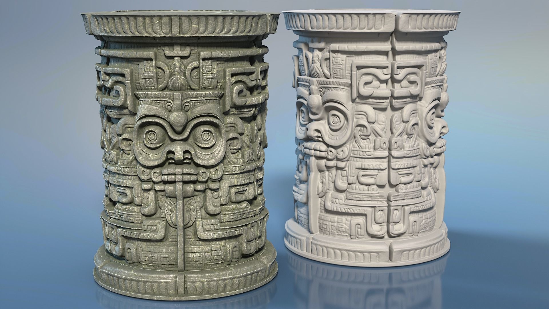High poly Mayan Pillar Temple Modular - 240405 3D model_25
