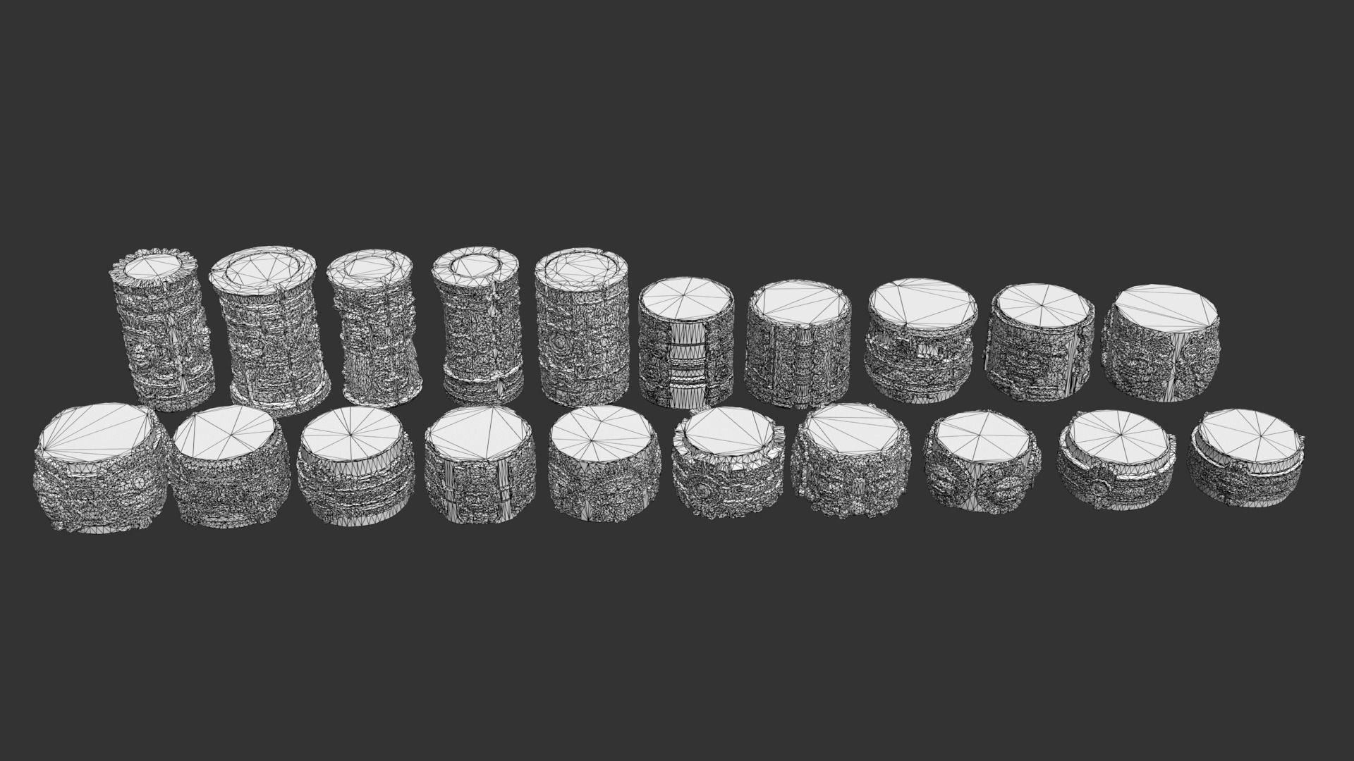 High poly Mayan Pillar Temple Modular - 240405 3D model_8