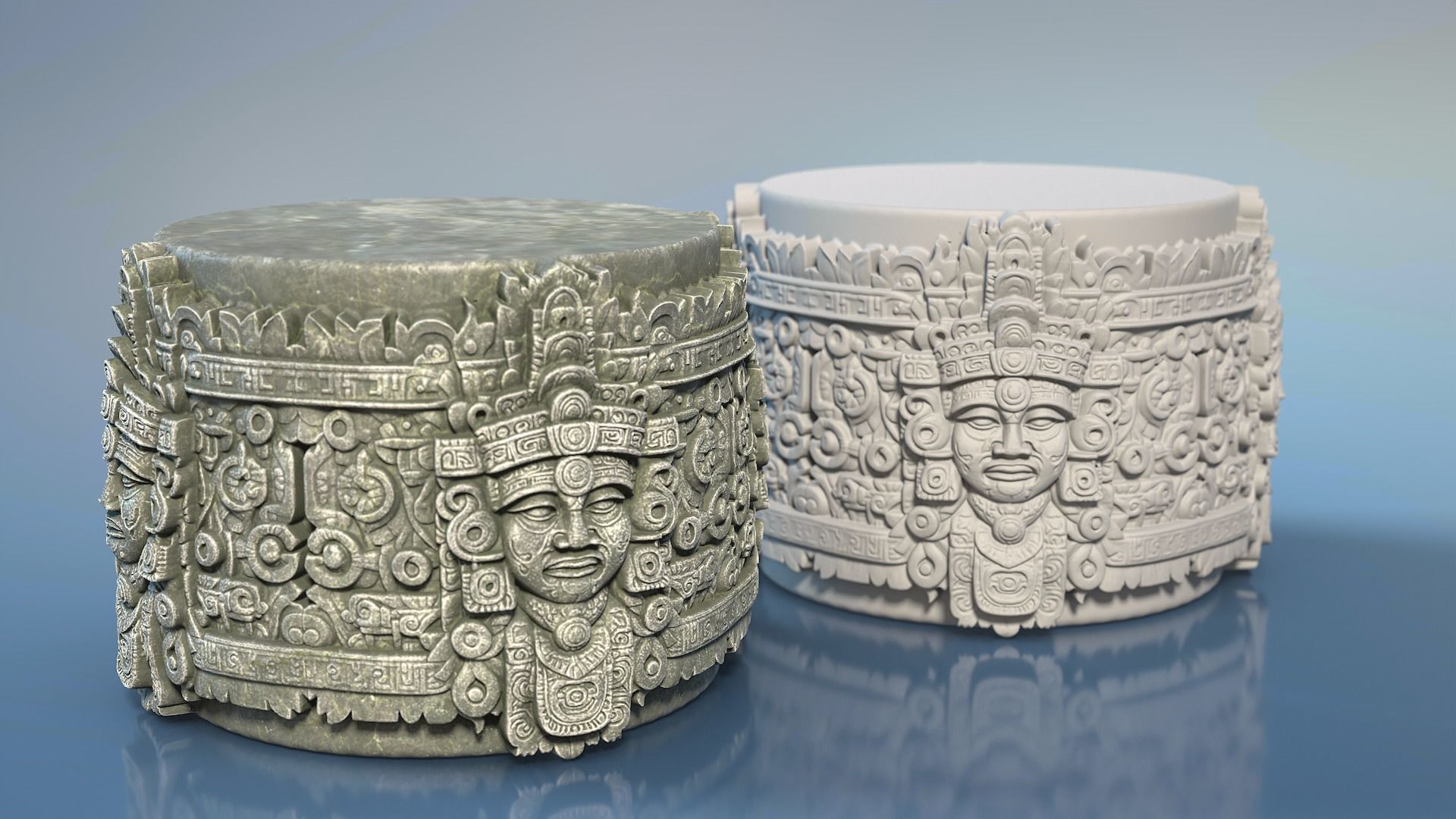 High poly Mayan Pillar Temple Modular - 240405 3D model_18