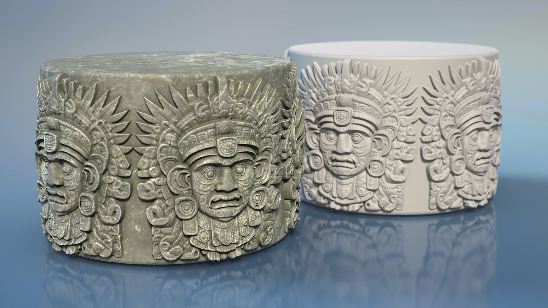 High poly Mayan Pillar Temple Modular - 240405 3D model_13