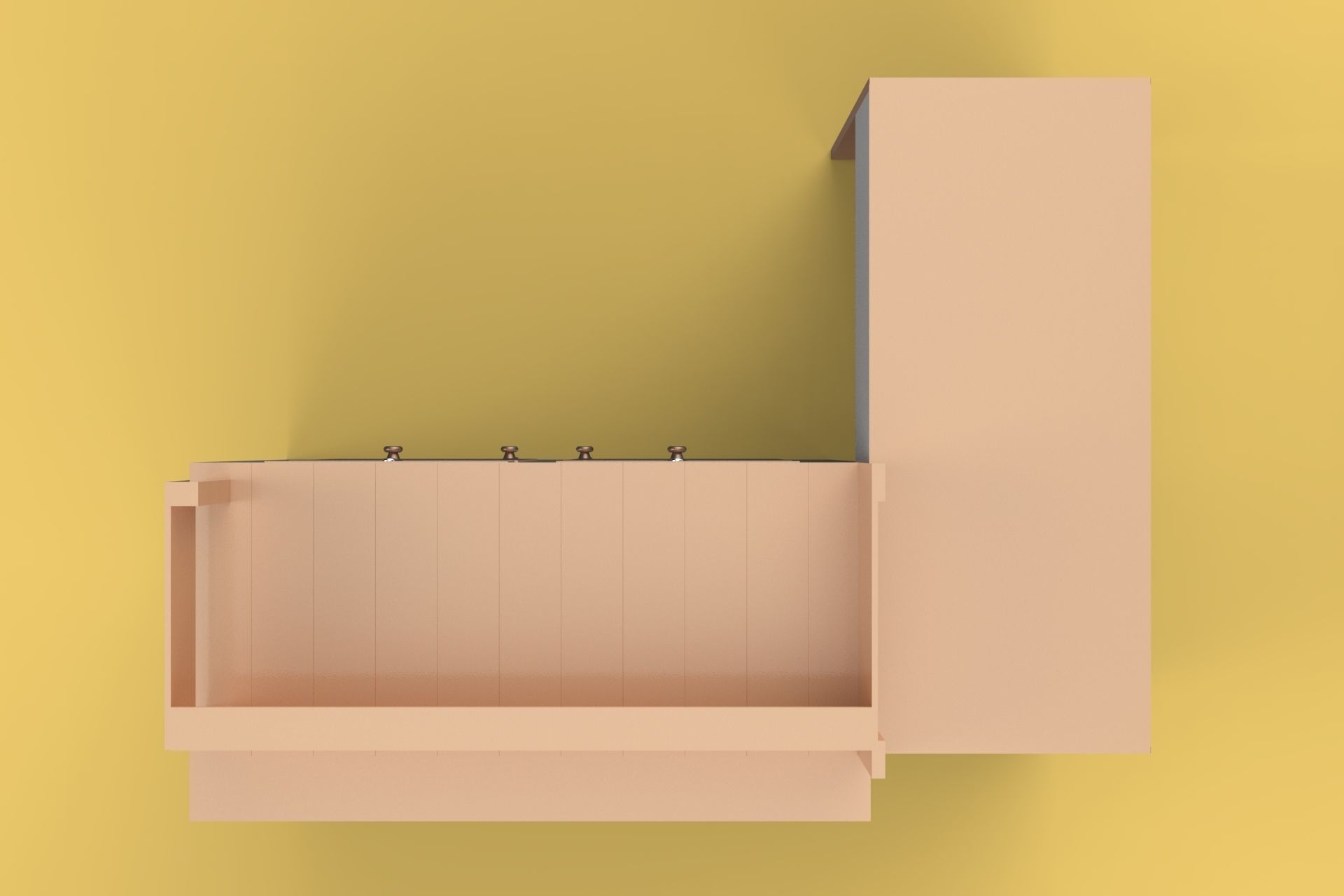 TABLE CASHIER RECEPTIONIST STAND BOOTH SELLING ADMIN DESK 3D model_8