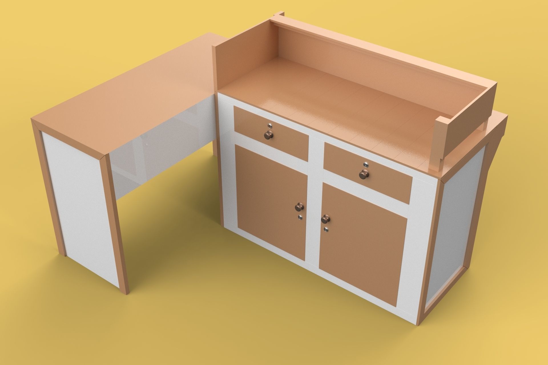TABLE CASHIER RECEPTIONIST STAND BOOTH SELLING ADMIN DESK 3D model_10