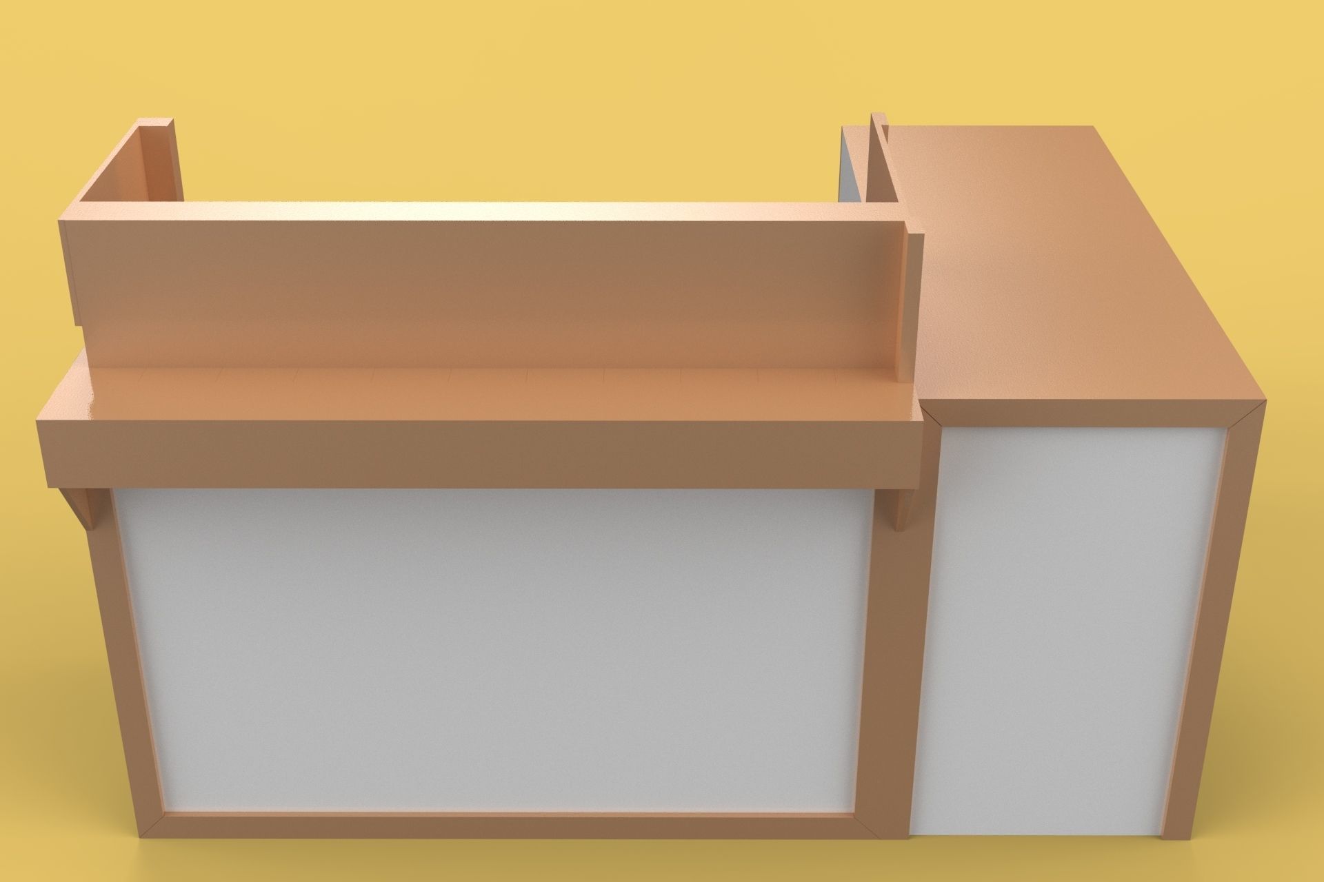 TABLE CASHIER RECEPTIONIST STAND BOOTH SELLING ADMIN DESK 3D model_4