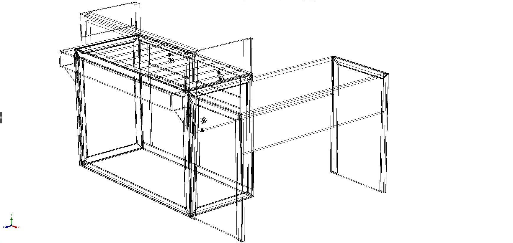 TABLE CASHIER RECEPTIONIST STAND BOOTH SELLING ADMIN DESK 3D model_15