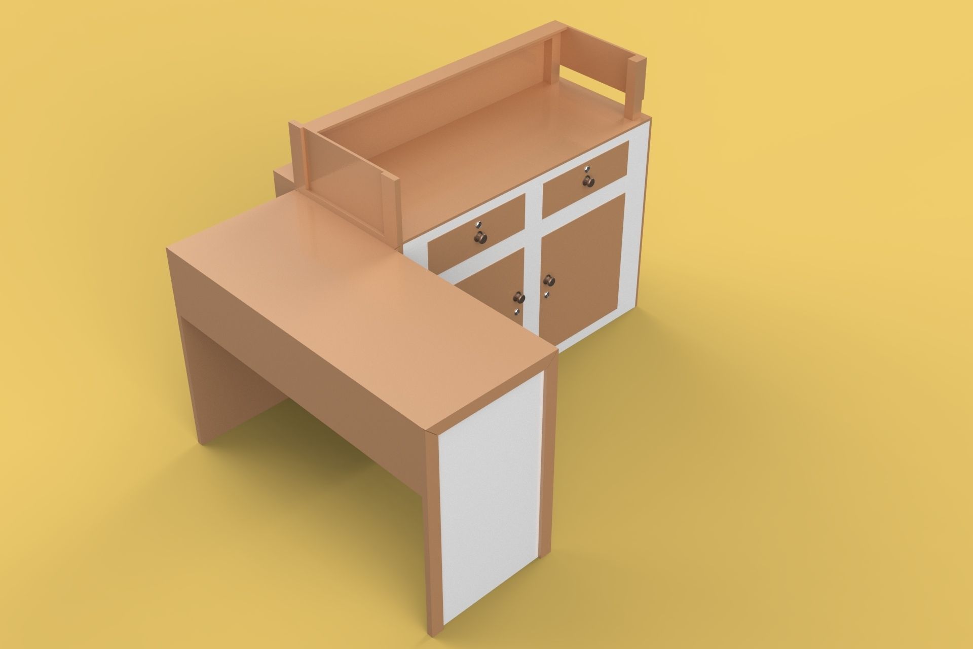 TABLE CASHIER RECEPTIONIST STAND BOOTH SELLING ADMIN DESK 3D model_11