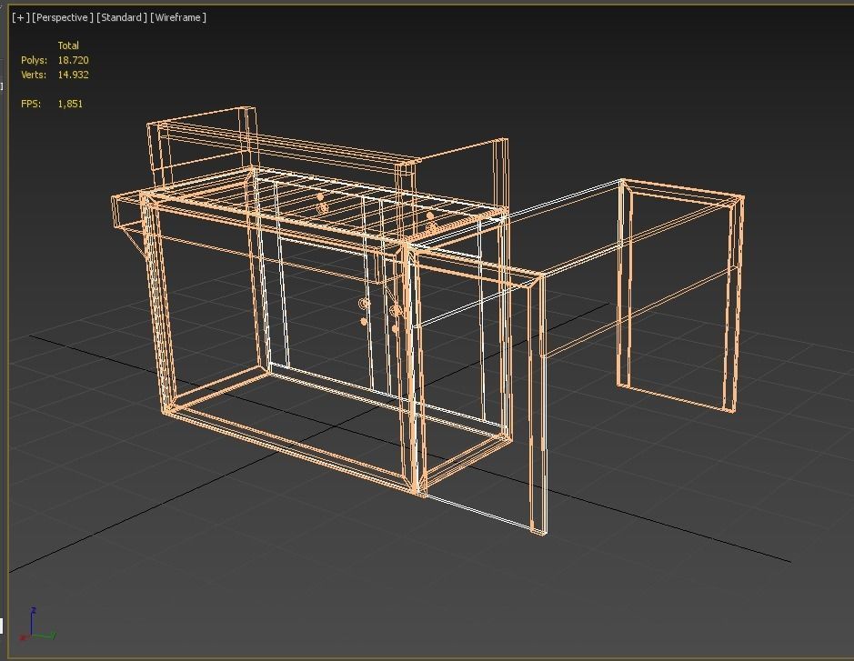 TABLE CASHIER RECEPTIONIST STAND BOOTH SELLING ADMIN DESK 3D model_13