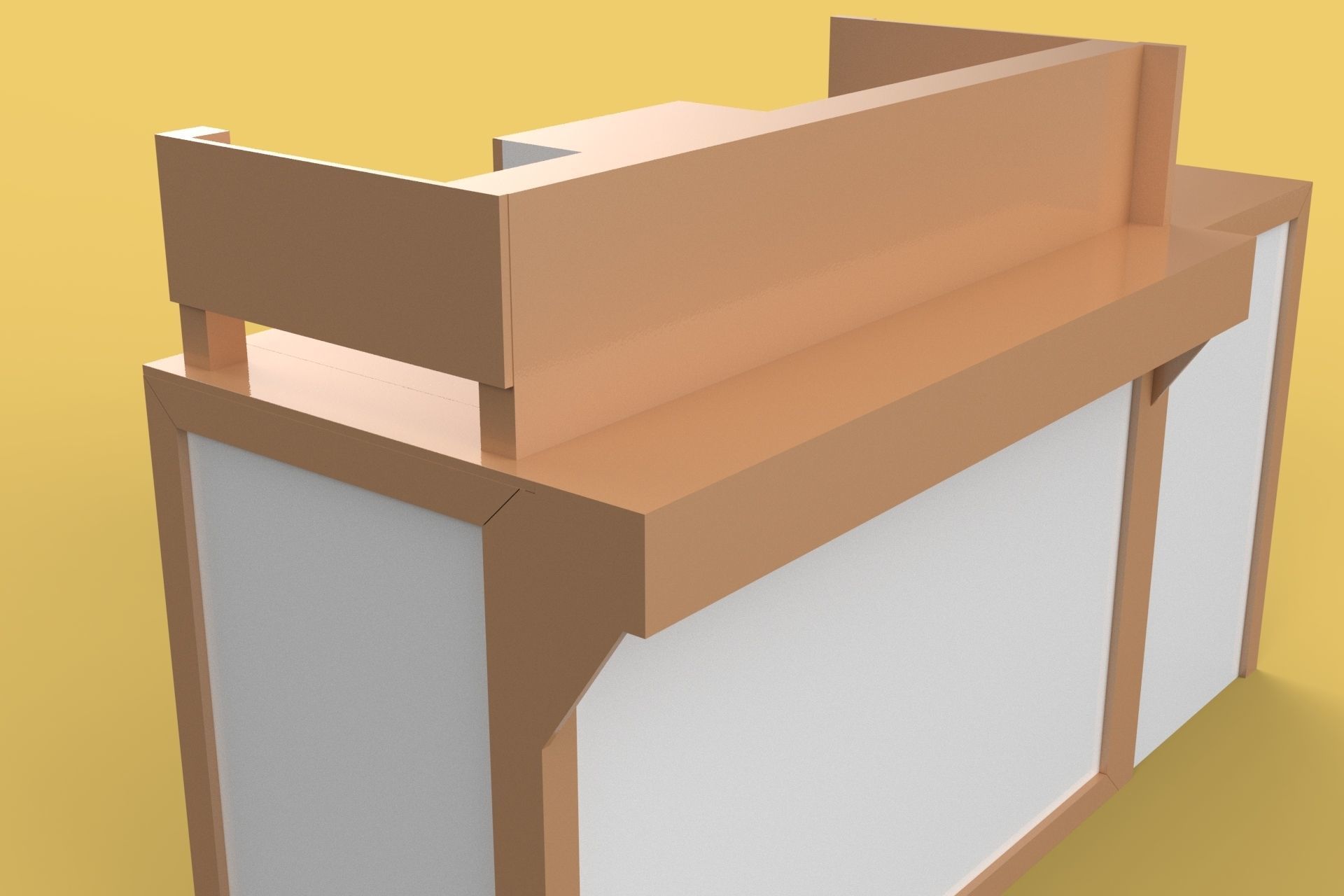 TABLE CASHIER RECEPTIONIST STAND BOOTH SELLING ADMIN DESK 3D model_3