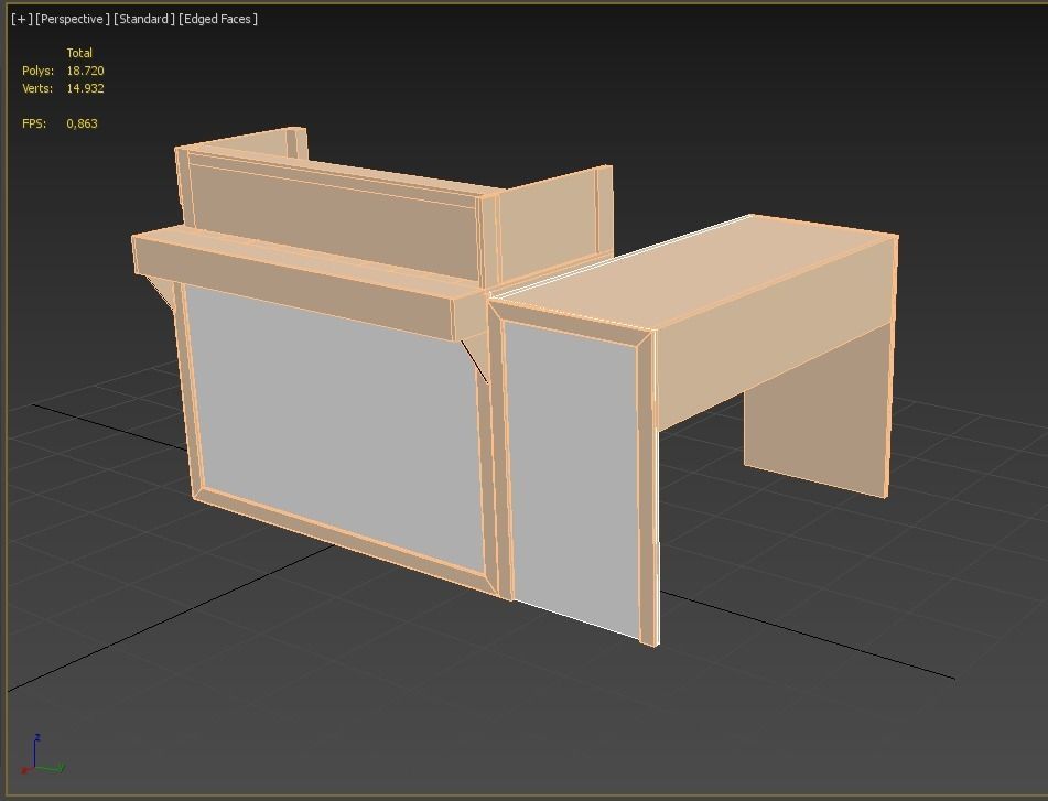 TABLE CASHIER RECEPTIONIST STAND BOOTH SELLING ADMIN DESK 3D model_12