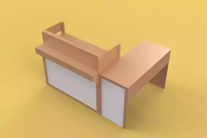TABLE CASHIER RECEPTIONIST STAND BOOTH SELLING ADMIN DESK 3D model