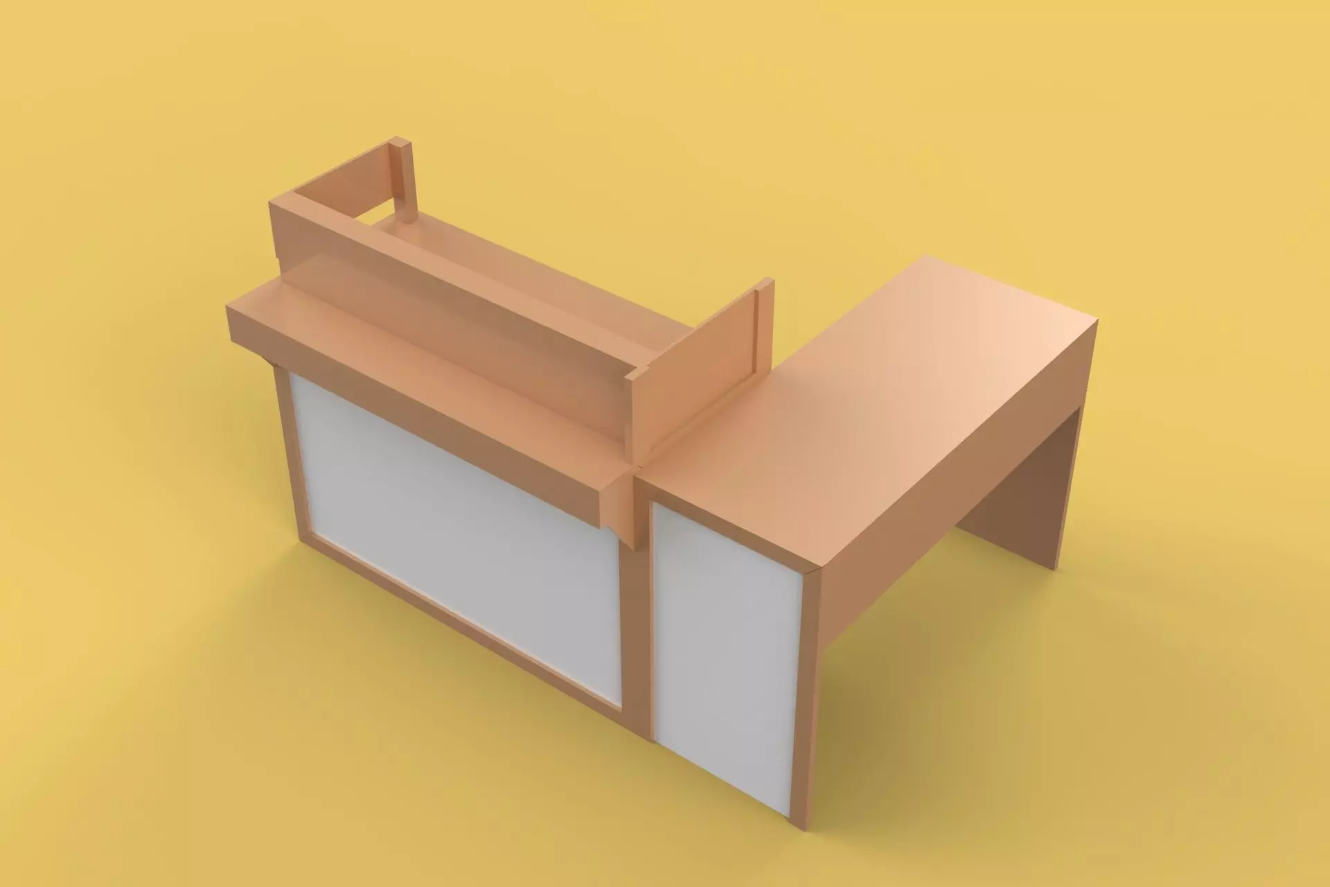TABLE CASHIER RECEPTIONIST STAND BOOTH SELLING ADMIN DESK 3D model_0