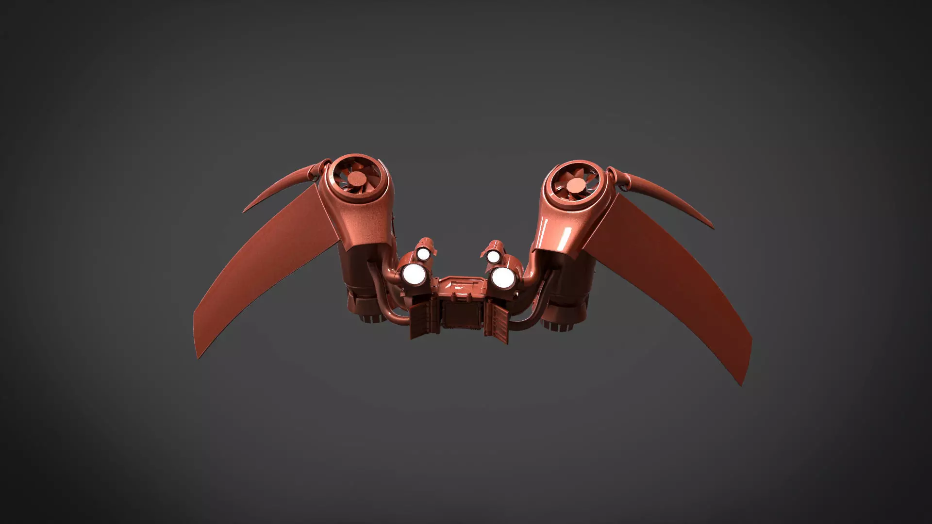 Jetpack robot with two wings 3D model_0