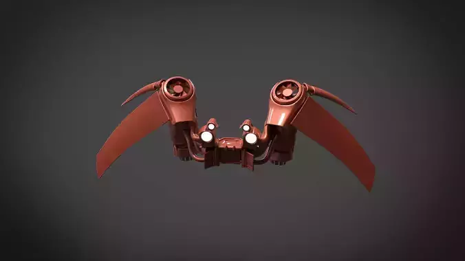 Jetpack robot with two wings 3D model